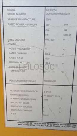 GERADOR OLYMPIAN GEH250 ·