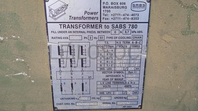 TRANSFORMADOR SABS-780 ·