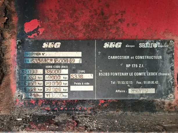 Semirreboque Samro S338 · Ano 2000