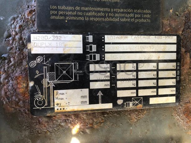 Empilhador Linde H20D-02/600 · Ano 2016