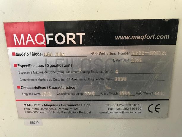 Guilhotina Hidráulica Maqfort