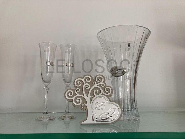 Bibelot 25 Anos + Jarra com 2 copos de cristal