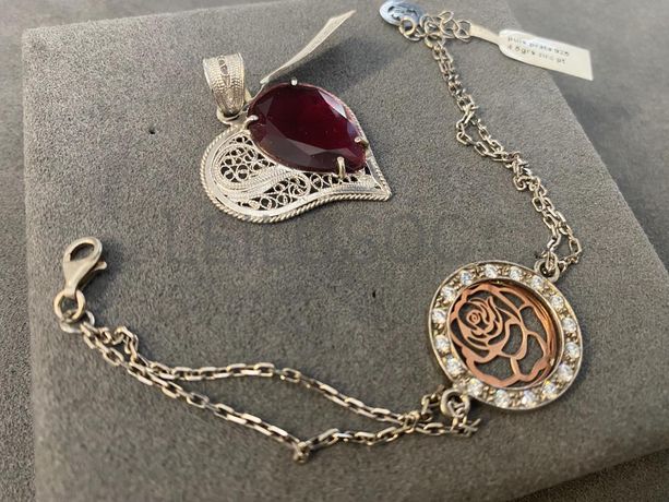 Pulseiras em prata e outros materiais + Medalha em Filigrana