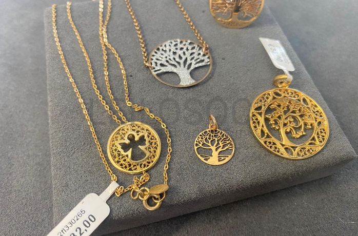 Colares + Pulseira + Anel + Medalha em Filigrana