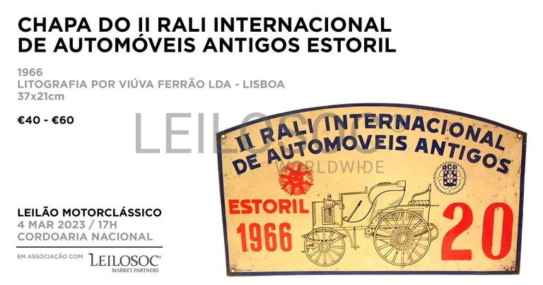 Chapa do II Rali Internacional de Automóveis Antigos Estoril