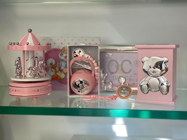 Mealheiro + Moldura de Bebé + Porta-chupetas + Caixa de Música + Álbum de Fotografias