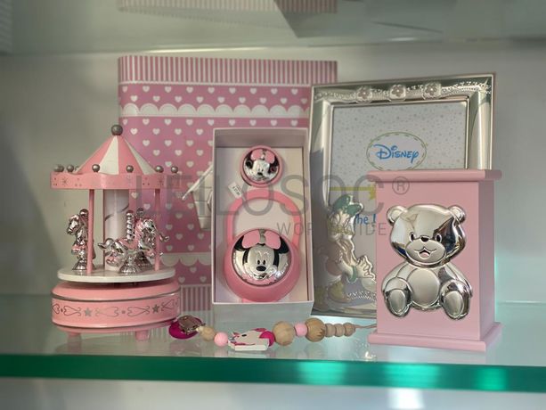 Mealheiro + Moldura de Bebé + Porta-chupetas + Caixa de Música + Álbum de Fotografias