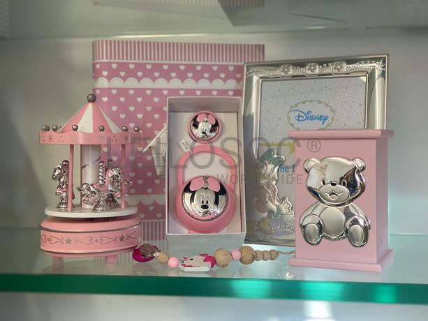 Mealheiro + Moldura de Bebé + Porta-chupetas + Caixa de Música + Álbum de Fotografias