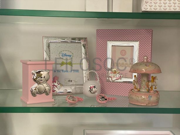 Mealheiro + Moldura de Bebé + Porta-chupetas + Caixa de Música + Álbum de Fotografias