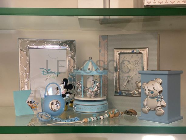 Mealheiro + Moldura de Bebé + Porta-chupetas + Caixa de Música + Álbum de Fotografias