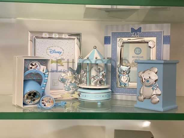 Mealheiro + Moldura de Bebé + Porta-chupetas + Caixa de Música + Álbum de Fotografias