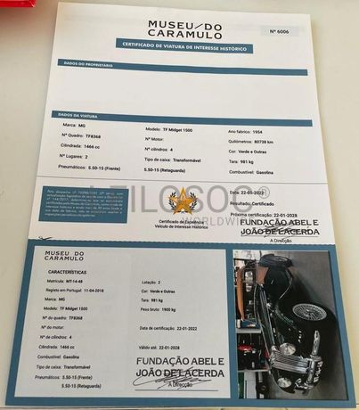 MG TF MIDJET · Ano 1954