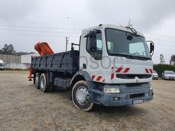 Renault Premium com Grua Atlas Copco 13.01 Basculante