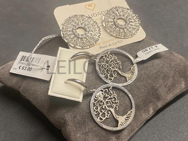 Brincos em prata e outros materiais