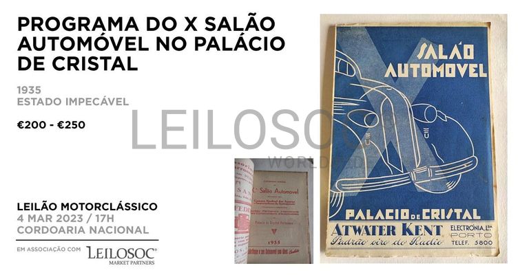 Programa do X SALÃO AUTOMÓVEL no Palácio de Cristal