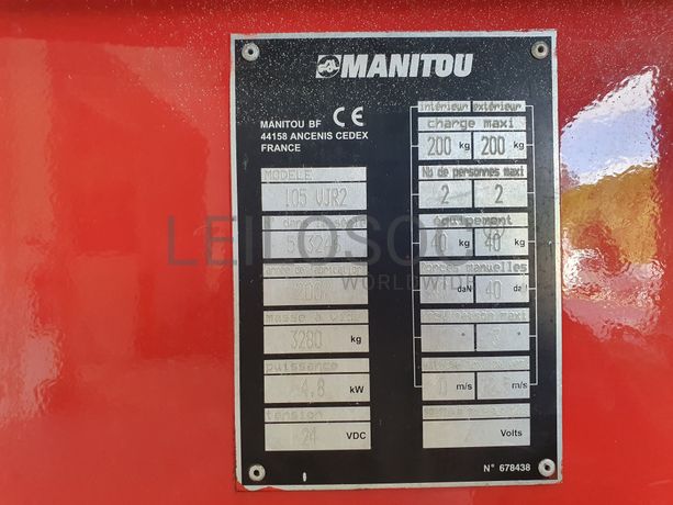 Plataforma Elevatória Manitou 105 VJR2