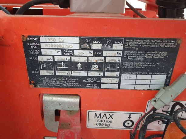 Plataforma Elevatória JLG 1930 ES