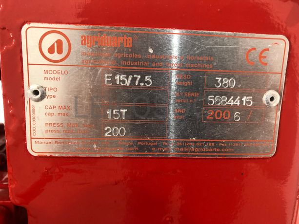 Rachador Lenha Agriduarte · Ano 2006