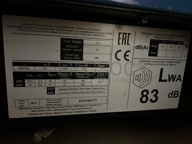 1 Generateur KOHLER K12