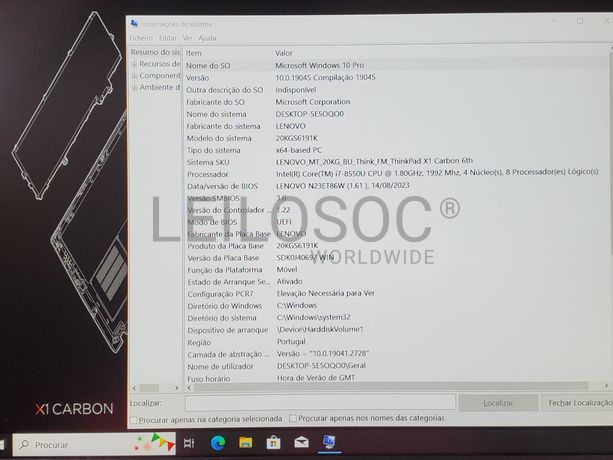 Portátil Lenovo ThinkPad X1 Carbon Sexta Geração