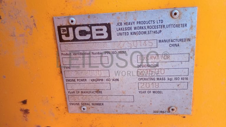 Escavadeira JCB modelo JS205LC