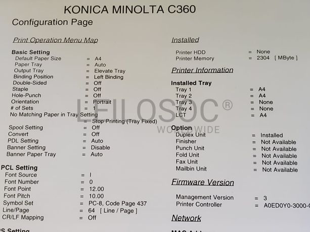 Impressora Multifunções Konica Minolta C360