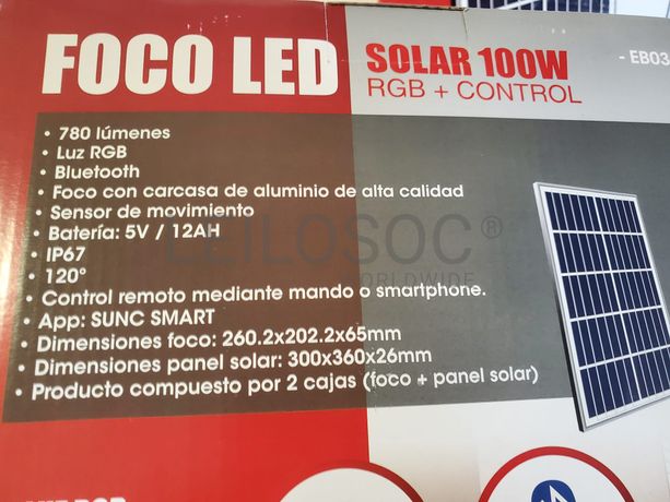 Foco Led e Painel Solar