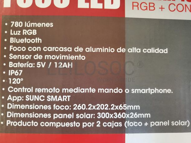 Foco Led e Painel Solar