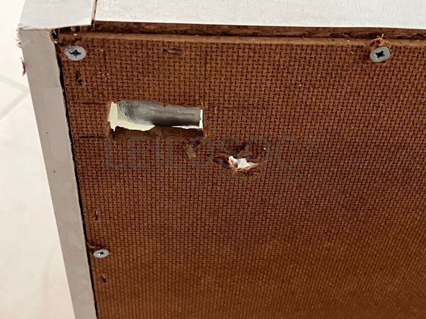 Móvel branco de madeira com duas portas