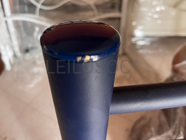 Cabeceira de cama de ferro azul