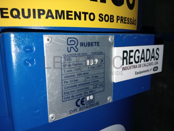 Máquina de virar sapatos · Máquina de cortar relva · Compressor · Depósitos de Ar