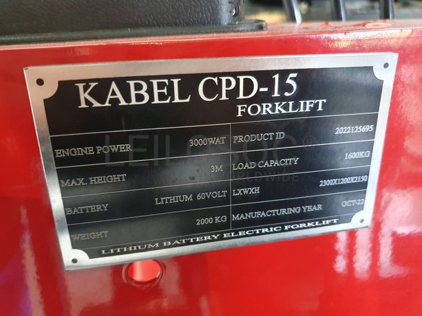 Empilhador Elétrico Kabl · Ano 2022