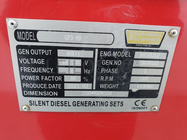 GERADOR 80 KVA GF3-80