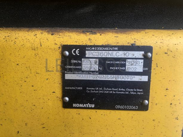 Escavadora de Rastos KOMATSU PC360