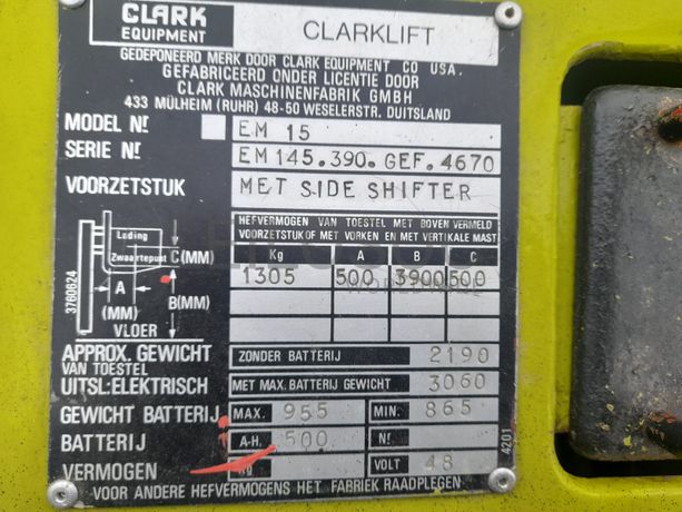 Empilhador Elétrico Clark EM 15s