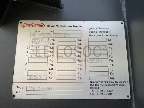 Porta Máquinas 4 Eixos Noteboom · Ano 2013