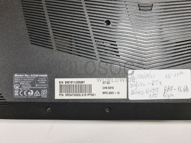 Portátil Gigabyte G7 GD Gaming