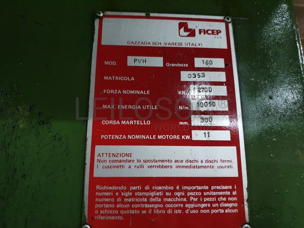 Prensa Ficep PVH · Forno Maestri