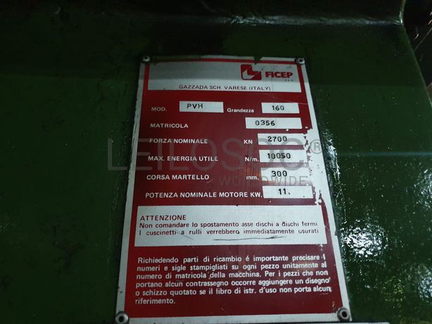 Prensa Ficep PVH · Forno Maestri