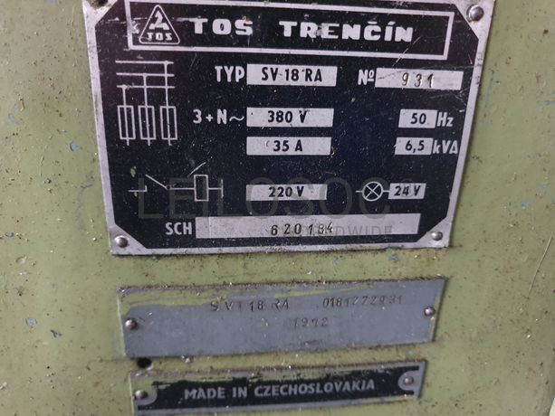 Torno Mecânico TOS Trencin SV 18 RA