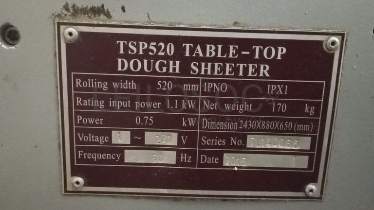 Laminador de pastelaria