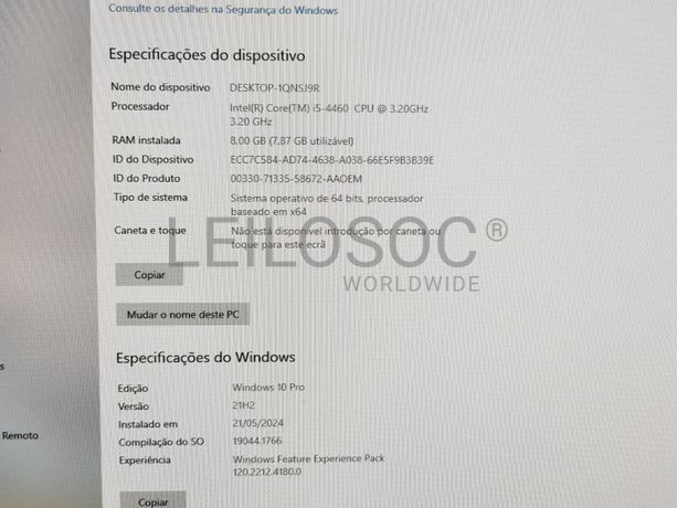 Conjunto de computador com processador Intel Core i5-4460