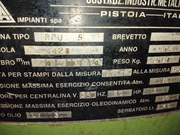 Prensa Vulcanização de Pneus