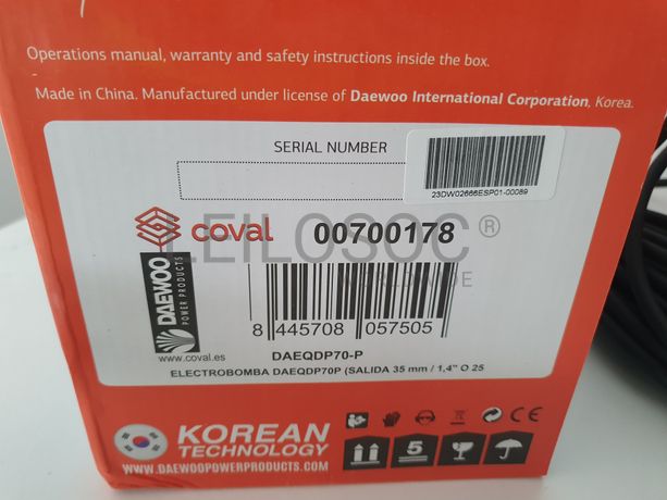 ELETROBOMBA SUBMERSIVEL DAEWOO