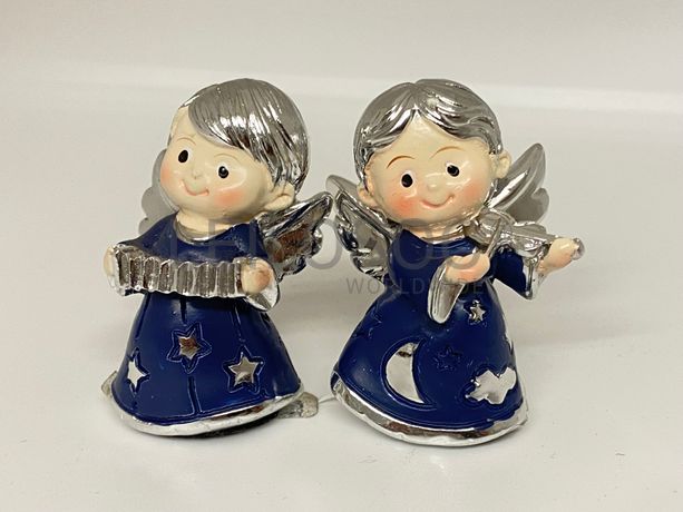 Dois anjos com instrumentos musicais