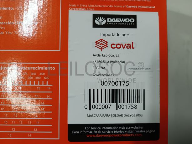 Máscara de soldar Daewoo