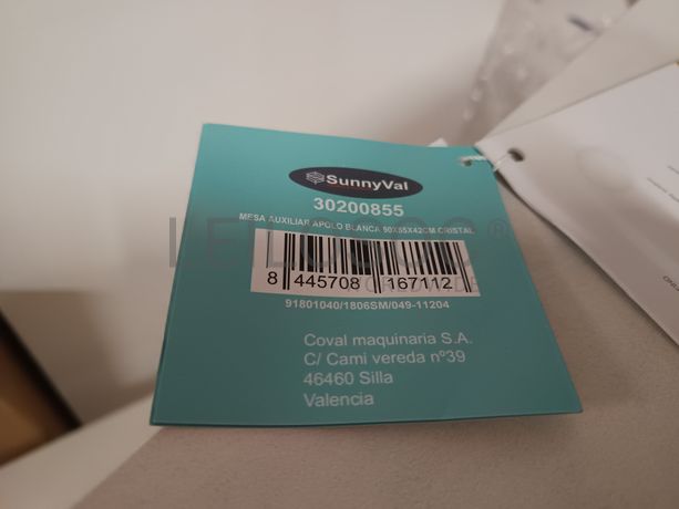 Mesa auxiliar Apolo Cristal branca