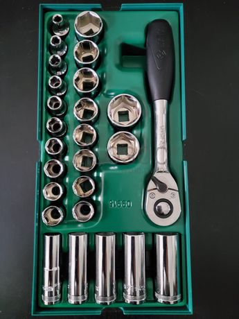 TABULEIRO DE 26 PEÇAS COM CHAVES MÉTRICAS DE 6 PONTOS, ACIONAMENTO DE 1/2"