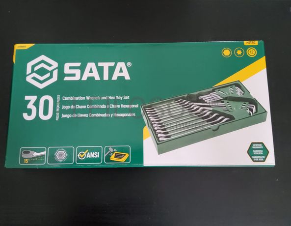 TABULEIRO DE 30 PEÇAS COM CHAVES COMBINADAS MÉTRICAS E CHAVES SEXTAVADAS