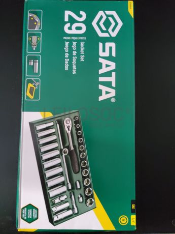 TABULEIRO DE 29 PEÇAS EM POLEGADAS(SAE) - ROQUETE E CHAVES 6 PONTOS 3/8"